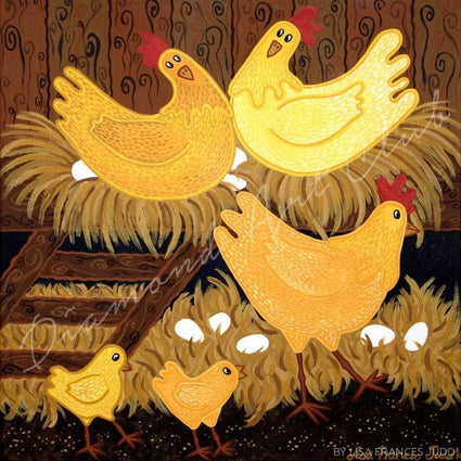 Diamond Painting Chookie House Round With Aurora Borealis Accents / 21.7" x 21.7" (55cm x 55cm) / 16 Colors Including 1 AB