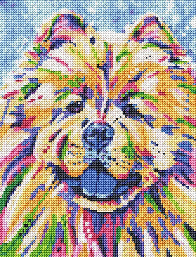 Diamond Painting Chow Chow 12.6" x 16.5" (32cm x 42cm) / Round With 32 Colors with 1 AB / 16,724