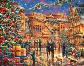 Diamond Painting Christmas at Town Square 22" x 28″ (56cm x 71cm) / Round With 42 Colors Including 3 ABs / 49,896
