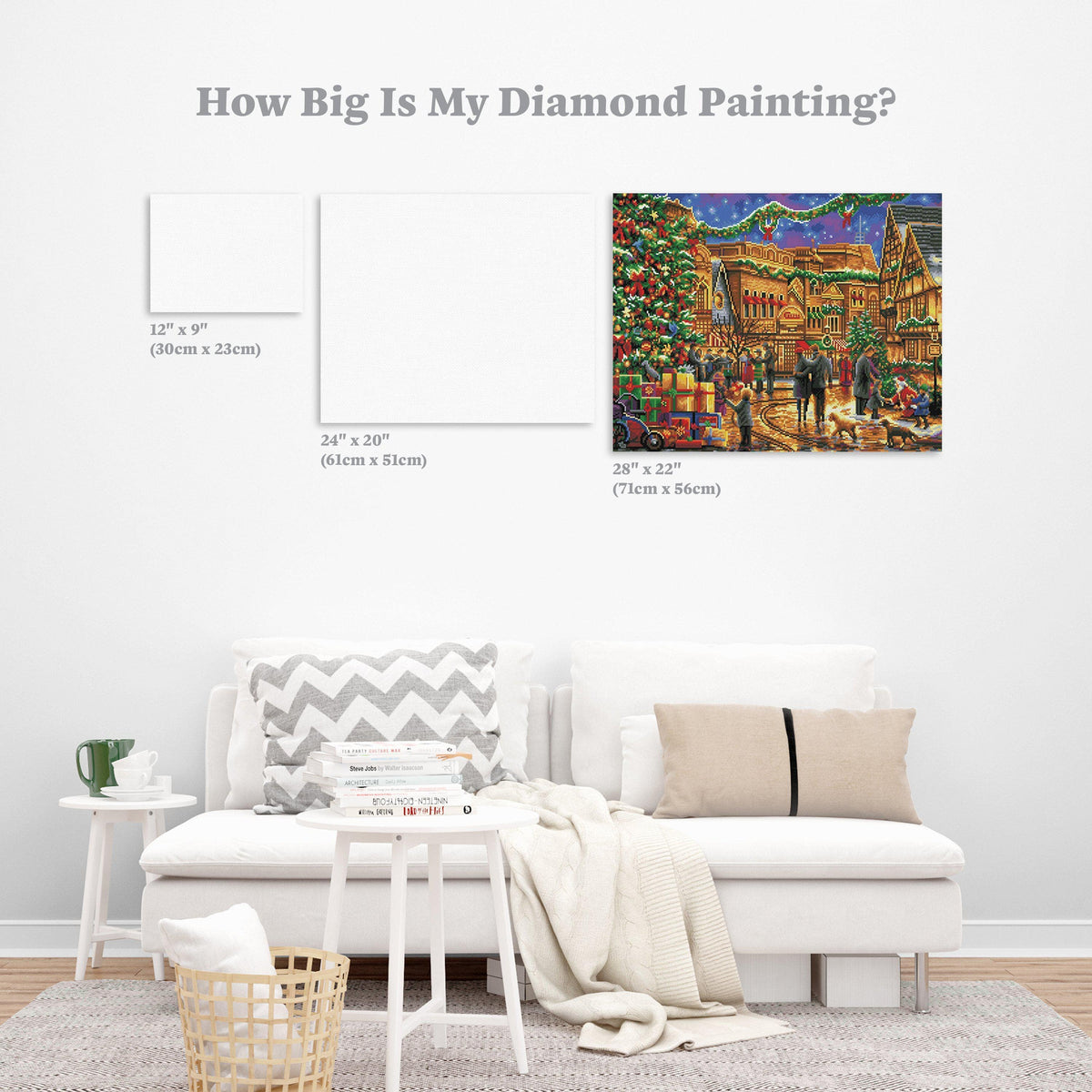 Diamond Painting Christmas at Town Square 22" x 28″ (56cm x 71cm) / Round With 42 Colors Including 3 ABs / 49,896