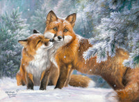 Diamond Painting Christmas Cuddles 27" x 20″ (69cm x 51cm) / Round with 34 Colors including 2 ABs / 44,526