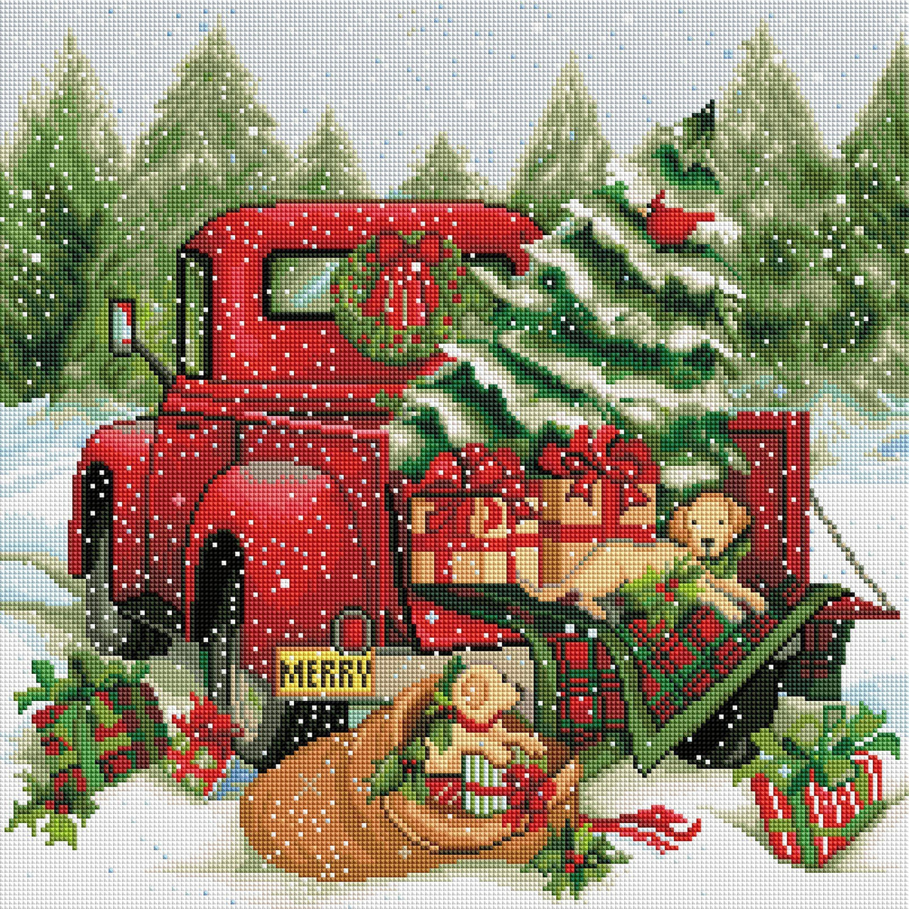 Diamond Painting Christmas Delivery 20" x 20″ (51cm x 51cm) / Square with 47 Colors including 4 ABs / 40,401