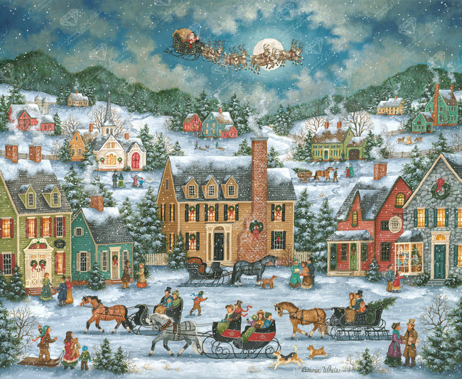 Diamond Painting Christmas Eve Fly-By 33.5" x 27.6″ (85cm x 70cm) / Square with 51 Colors including 4 ABs / 93,349