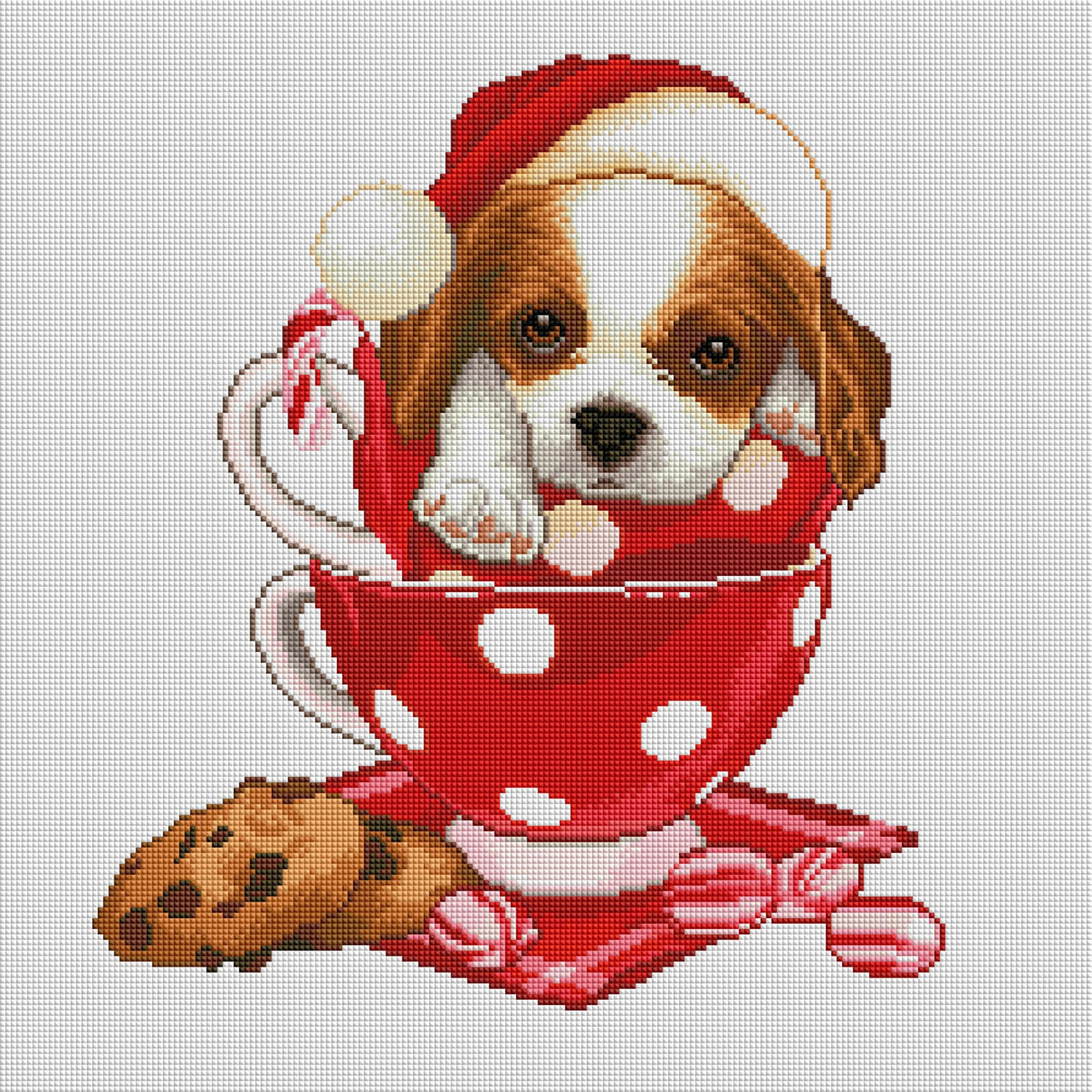 Diamond Painting Christmas King Charles 20" x 20″ (51cm x 51cm) / Square with 36 Colors including 4 ABs / 40,401