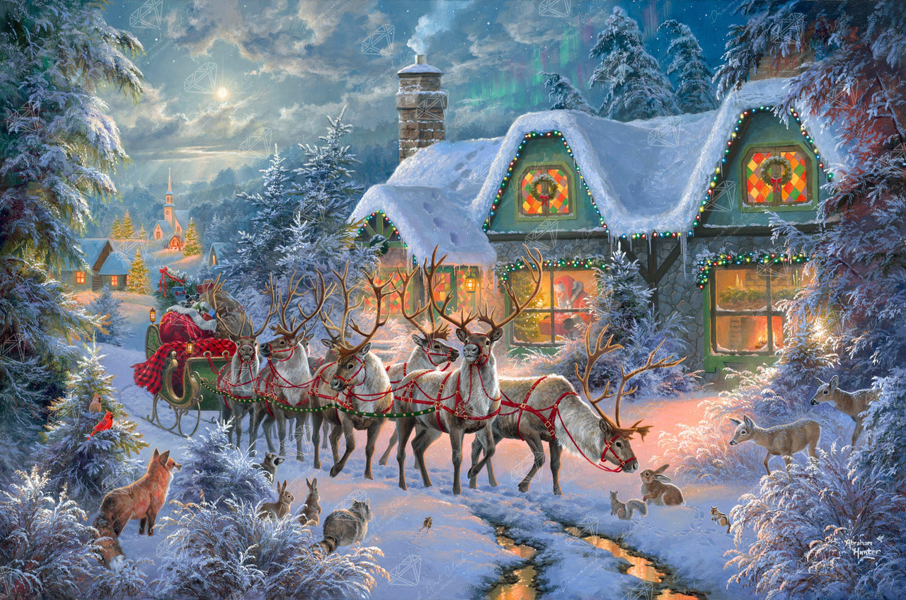 Diamond Painting Christmas Magic 38.6" x 25.6" (98cm x 65cm) / Square with 59 Colors including 4 ABs / 99,716