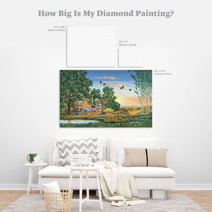 Diamond Painting Cider Stand 44.1" x 27.6″ (112cm x 70cm) / Square with 53 Colors including 4 ABs / 122,988