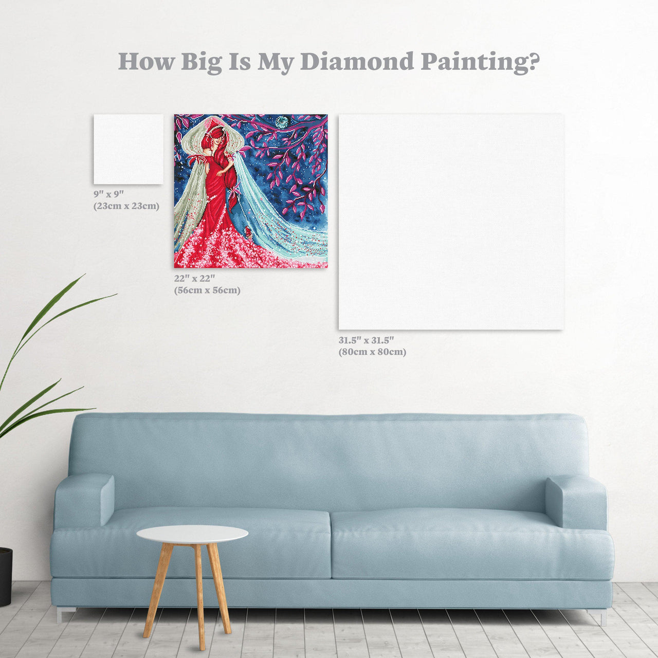 Diamond Painting Cinderella 22" x 22″ (56cm x 56cm) / Square With 42 Colors Including 2 ABs / 48,841