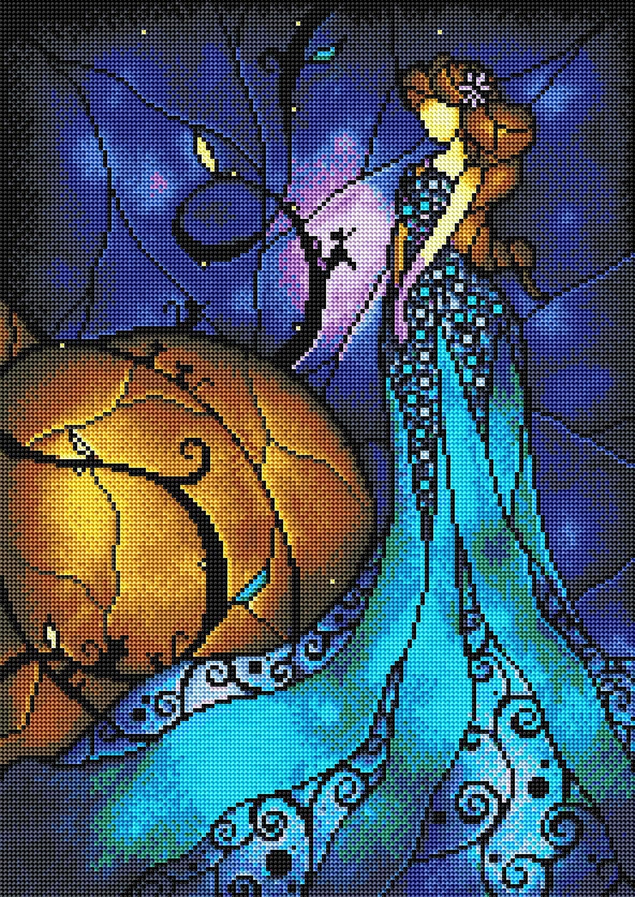 Diamond Painting Cinderella 16.5″ x 23.2″ (42cm x 59cm) / Round With 33 Colors including 1 AB / 30,936