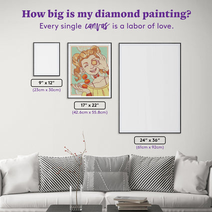 Diamond Painting Clementine 17" x 22" (42.6cm x 55.8cm) / Round With 23 Colors Including 3 ABs / 30,248