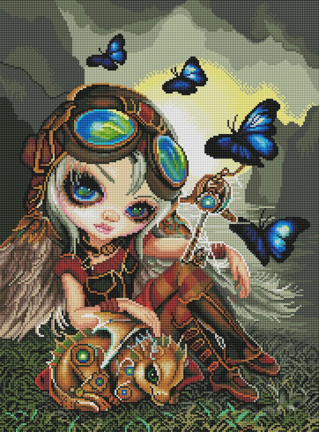 Diamond Painting Clockwork Dragonling 20" x 27″ (51cm x 69cm) / Round with 65 Colors including 4 ABs / 44,344
