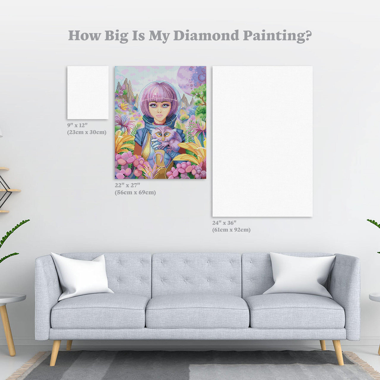 Diamond Painting Close Encounters 22" x 27″ (56cm x 69cm) / Round with 66 Colors including 4 ABs / 48,954