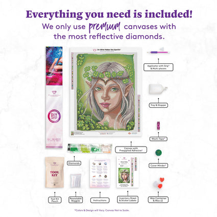 Diamond Painting Clover Fairy 22" x 28" (56cm x 71cm) / Round with 48 Colors including 4 ABs / 49,949