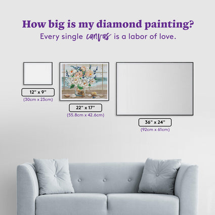 Diamond Painting Coastal Window 22" x 17" (55.8cm x 42.6cm) / Round with 52 Colors including 4 ABs / 30,248