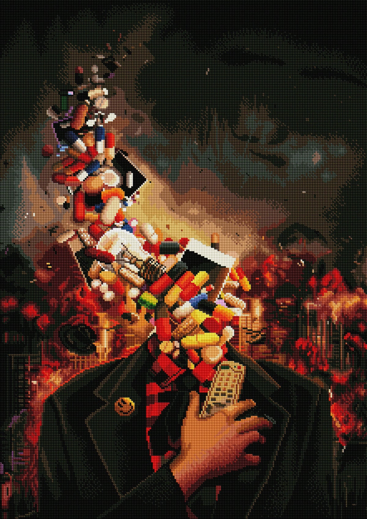 Diamond Painting Comfortably Numb 22 x 31″ (56cm x 79cm) / Square with 54 Colors including 3 ABs / 68,952