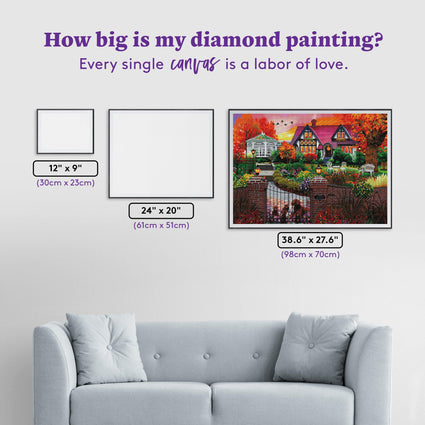 Diamond Painting Conservatory House 38.6" x 27.6" (98cm x 70cm) / Square with 69 Colors including 4 ABs / 110,433