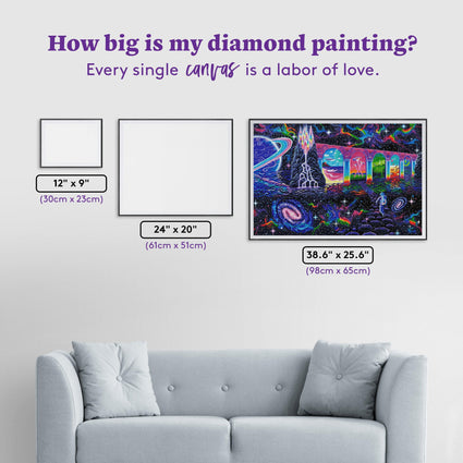 Diamond Painting Cosmic Trip 38.6" x 25.6" (65cm x 98cm) / Square with 64 Colors including 4 ABs and 1 Iridescent Diamonds / 102,573