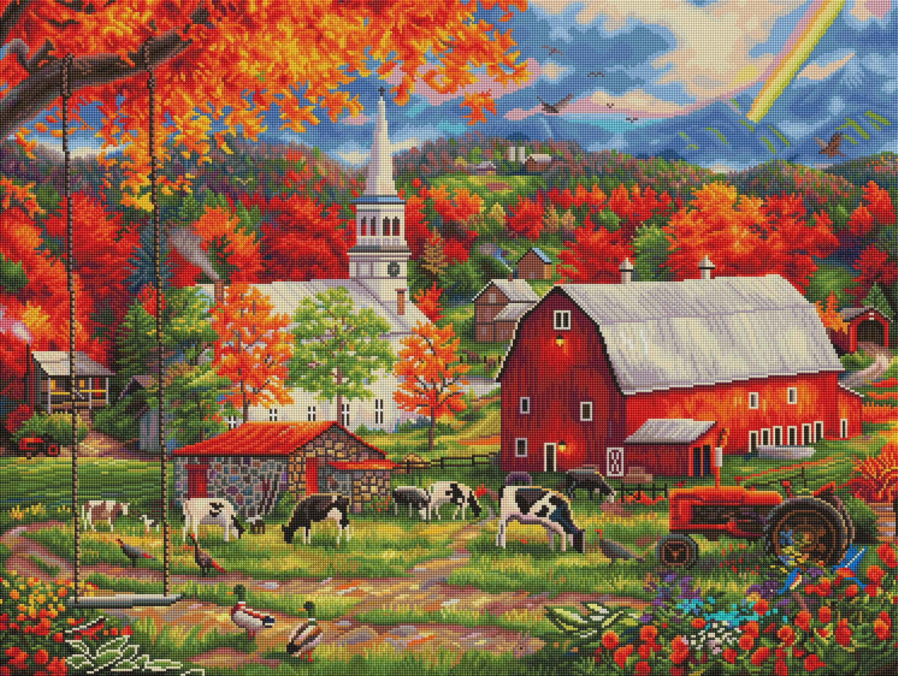 Diamond Painting Country Blessings 36.6" x 27.6" (93cm x 70cm) / Square With 66 Colors Including 3 ABs / 104,813