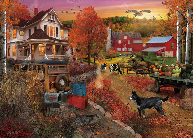 Diamond Painting Country Inn & Farm 38.6" x 27.6″ (98cm x 70cm) / Square with 54 Colors including 2 ABs / 107,475
