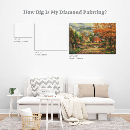 Diamond Painting Country Roads Take Me Home 33" x 22" (84cm x 56cm) / Square With 57 Colors Including 3 ABs