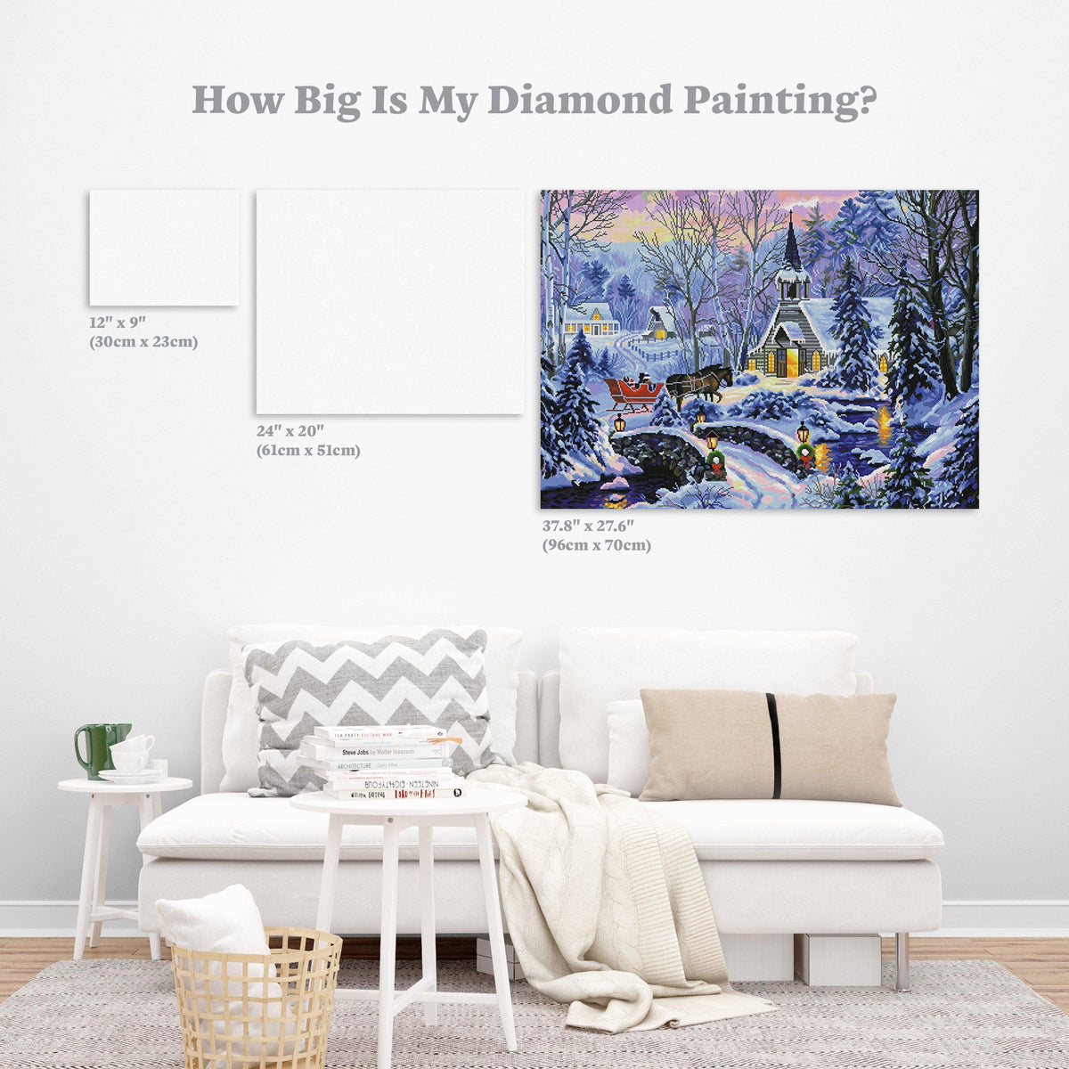 Diamond Painting Cozy Evening 37.8" x 27.6″ (96cm x 70cm) / Square with 56 Colors including 2 ABs / 105,534