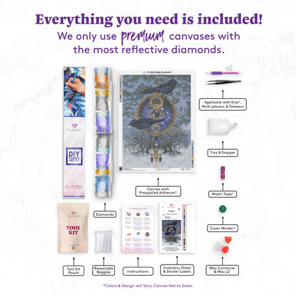 Diamond Painting Crows 22" x 30" (55.8cm x 76cm) / Square with 33 Colors including 2 ABs and 1 Iridescent Diamonds / 68,320