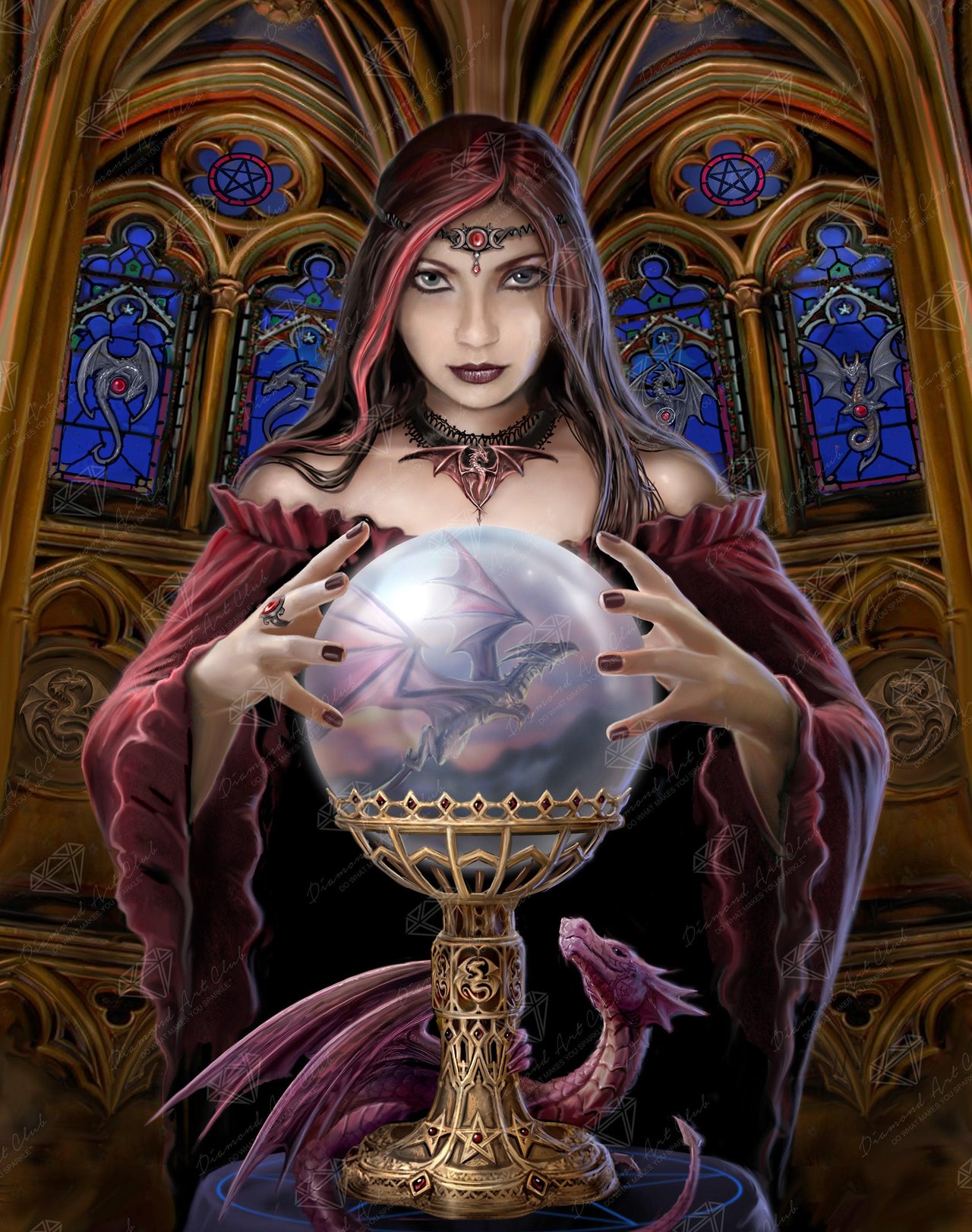 Diamond Painting Crystal Ball 22" x 28" (56cm x 71cm) / Square with 55 Colors and 6 ABs / 63,616