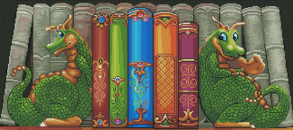 Diamond Painting Customized Bookshelf 36" x 16″ (92cm x 41cm) / Round with 52 Colors including 2 ABs / 47,269