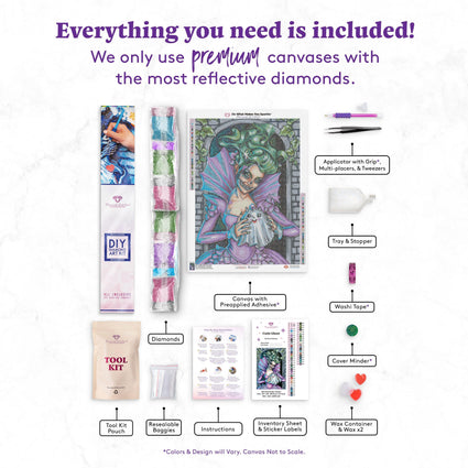 Diamond Painting Cutie Ghost 20" x 28" (50.8cm x 70.7cm) / Square with 52 Colors including 3 ABs / 57,936