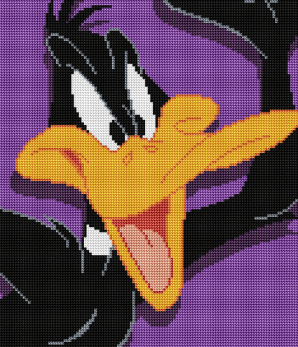 Diamond Painting Daffy Duck™ 13" x 15" (32.8cm x 38cm) / Round With 9 Colors Including 1 ABs / 15,912