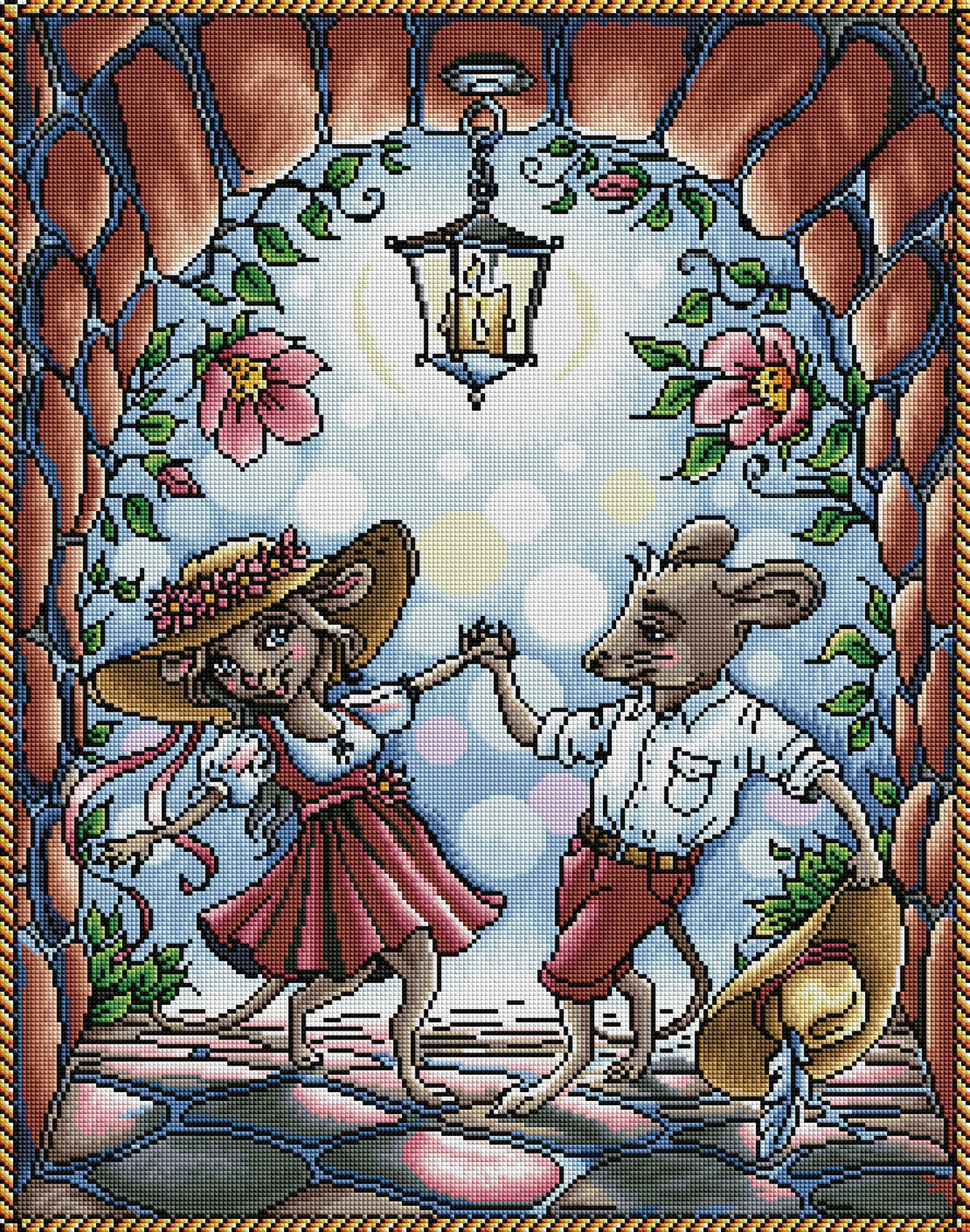 Dancing Mouse Couple 3D Wall Decal - Mouse Hole Sticker For Home Decor