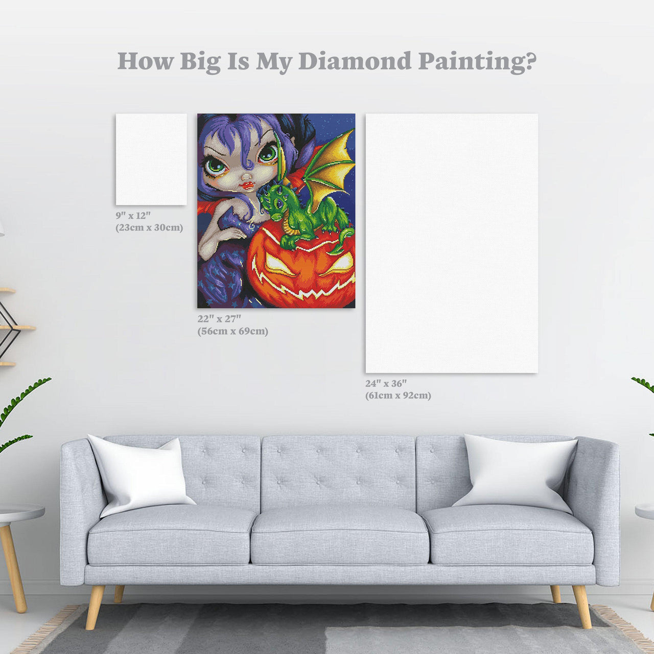 Diamond Painting Darling Dragonling 2 22" x 27″ (56cm x 69cm) / Round with 45 Colors including 4 ABs / 48,954