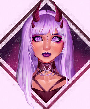 Diamond Painting Daughter of Moonlight 18.5" x 22.4″ (47cm x 57cm) / Round With 28 Colors Including 2 ABs / 33,534