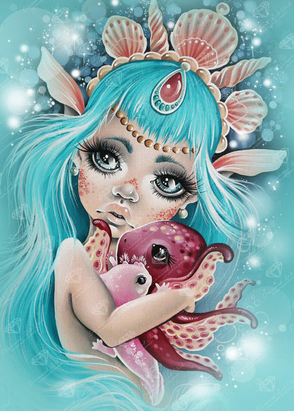 Diamond Painting Daughter Of The Sea 20" x 28" (51cm x 71cm) / Square with 43 Colors including 4 ABs / 56,481