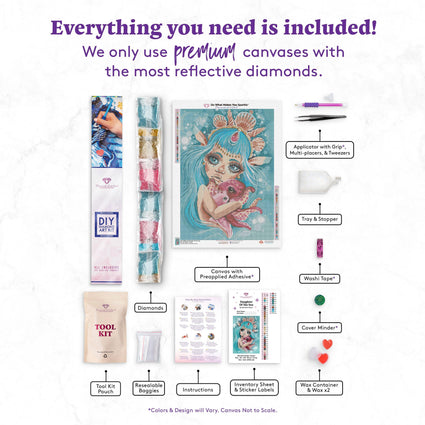 Diamond Painting Daughter Of The Sea 20" x 28" (51cm x 71cm) / Square with 43 Colors including 4 ABs / 56,481