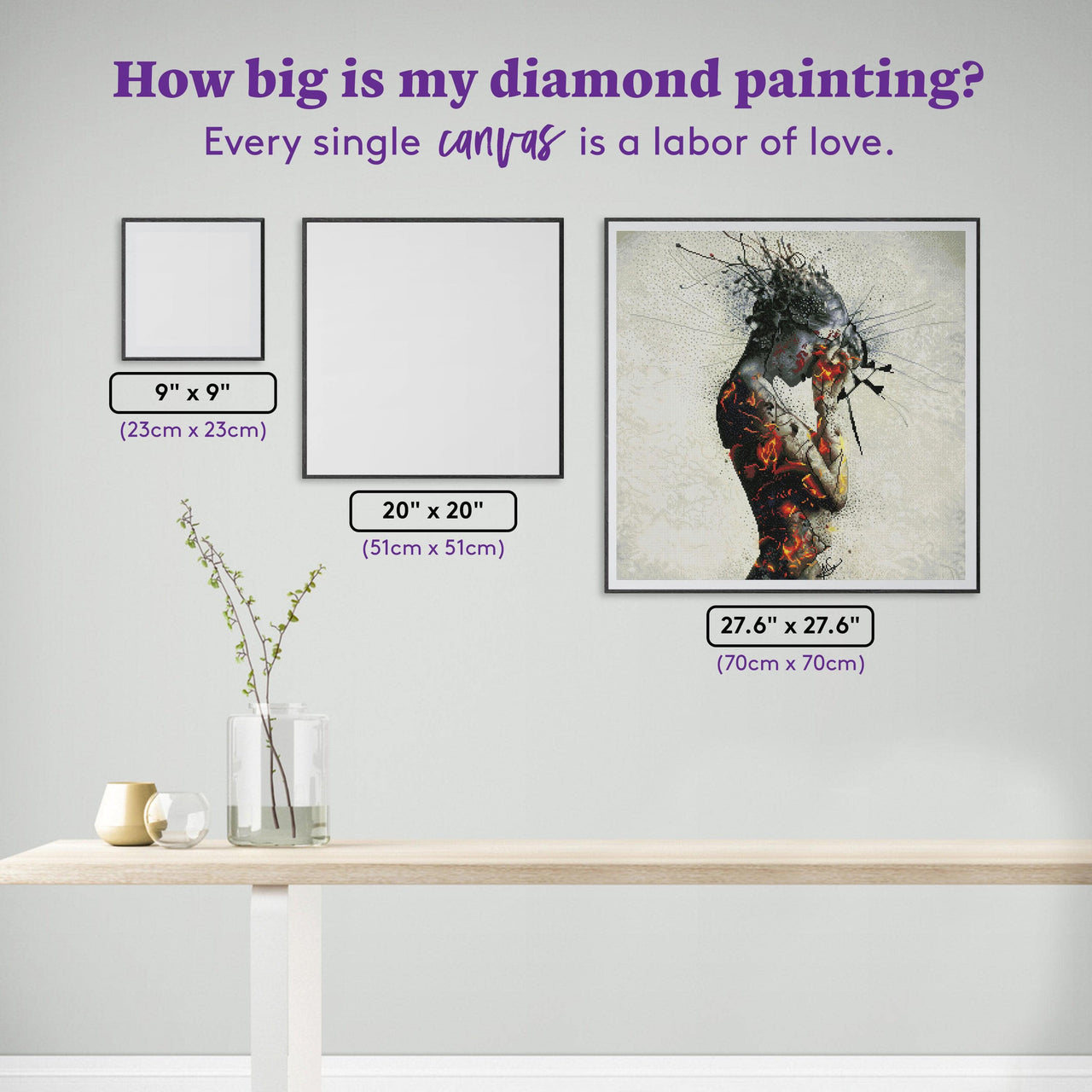 Diamond Painting Deliberation 27.6" x 27.6″ (70cm x 70cm) / Square with 37 Colors including 2 ABs / 76,718