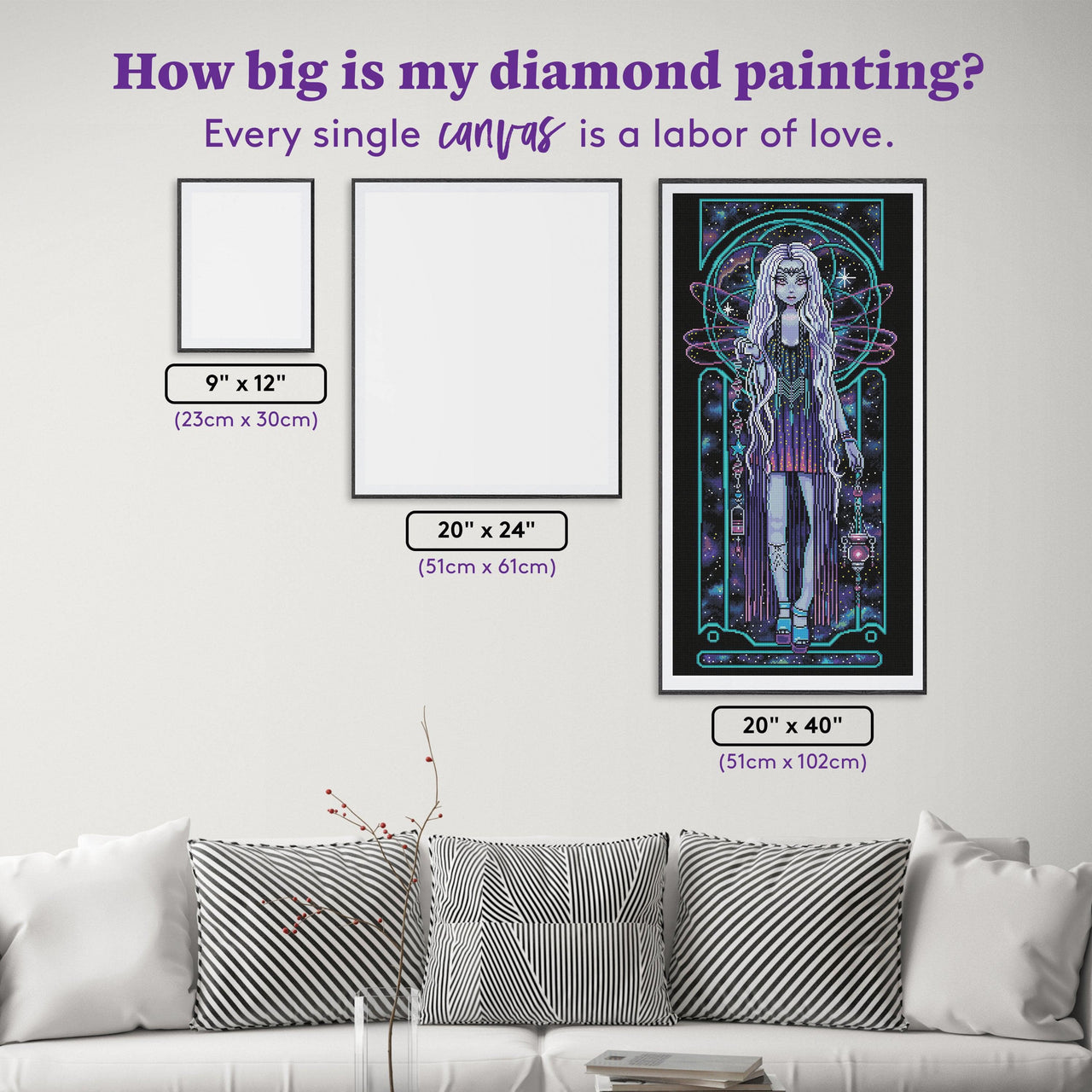 Diamond Painting Delphi 20" x 40" (51cm x 102cm) / Round with 37 Colors including 4 ABs / 65,703