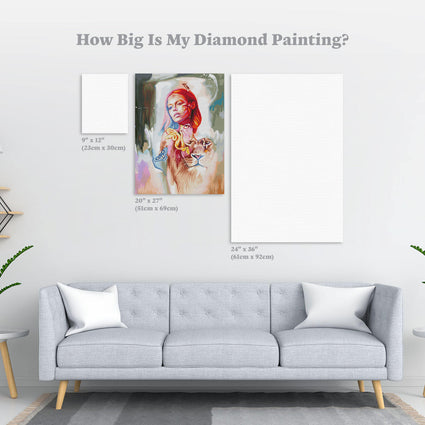 Diamond Painting Demure Wisdom GMA 20" x 27″ (51cm x 69cm) / Square with 60 Colors including 4 ABs / 54,874