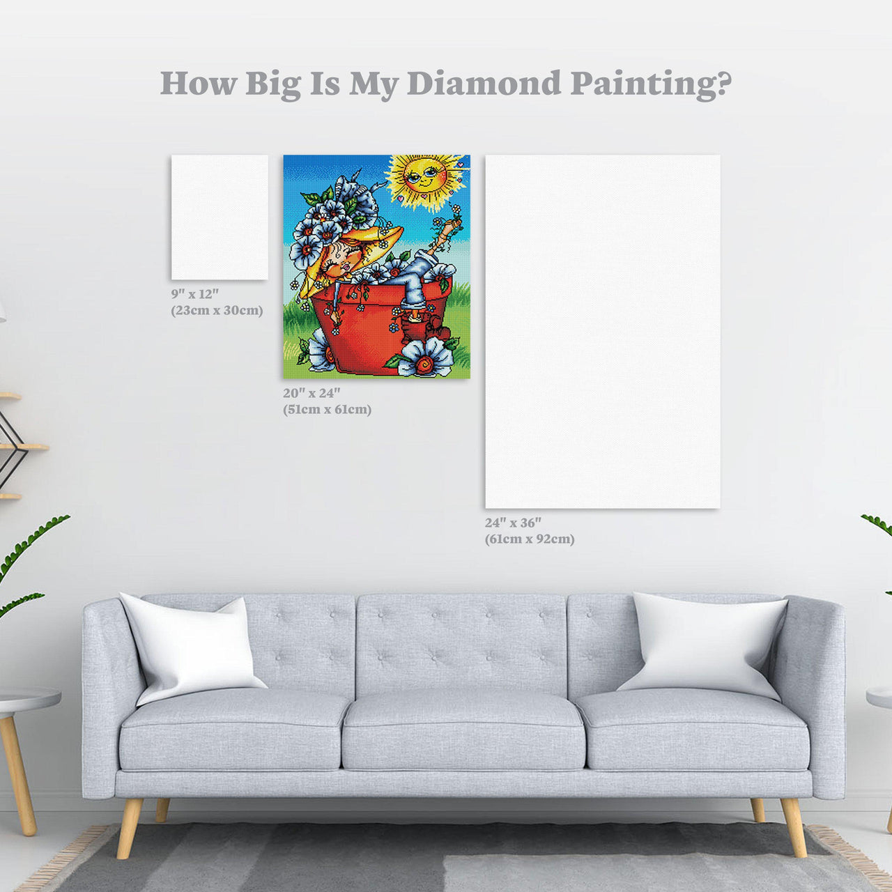 Diamond Painting Dia Flower Pot Bestie 20" x 24″ (51cm x 61cm) / Square With 37 Colors Including 2 ABs
