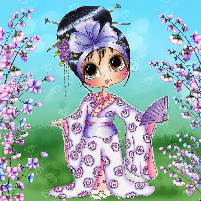 Diamond Painting Dia Geisha Bestie (final edition) 20" x 20″ (51cm x51cm) / Square with 40 Colors including 2 ABs