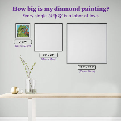Diamond Painting Dinoroar 9" x 9" (23cm x 23cm) / Round With 15 Colors Including 2 ABs / 6,724