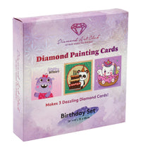 Diamond Painting DIY Birthday Cards (3-Pack) 5.9" x 5.9" (15cm x 15cm) / Round