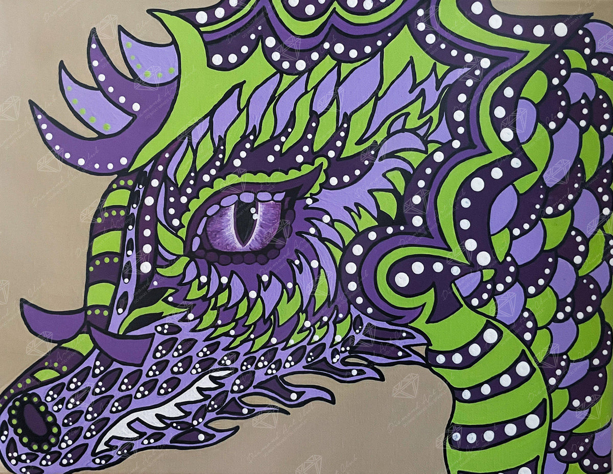 Diamond Painting Dragon Fun 22" x 17" (56cm x 43cm) / Square With 9 Colors Including 2 ABs / 37,791
