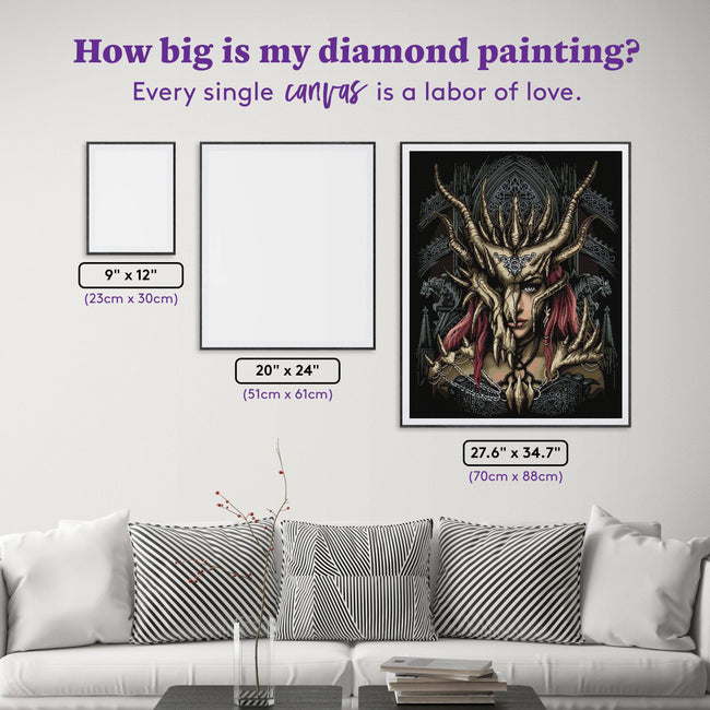 Diamond Painting Dragon Mask 27.6" x 34.6" (70cm x 88cm) / Square with 30 Colors including 3 ABs / 99,193