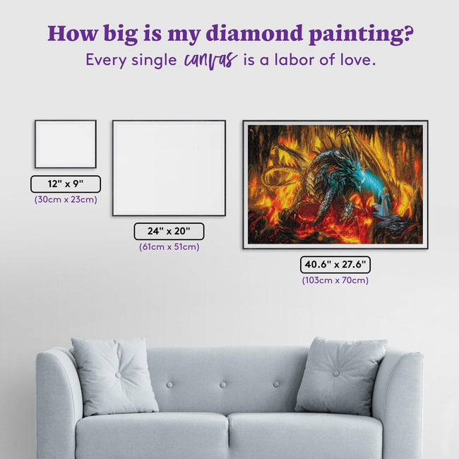 Diamond Painting Dragon of the Labyrinth 40.6" x 27.6" (103cm x 70cm) / Square With 49 Colors Including 4 ABs / 116,053