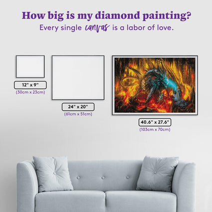 Diamond Painting Dragon of the Labyrinth 40.6" x 27.6" (103cm x 70cm) / Square With 49 Colors Including 4 ABs / 116,053