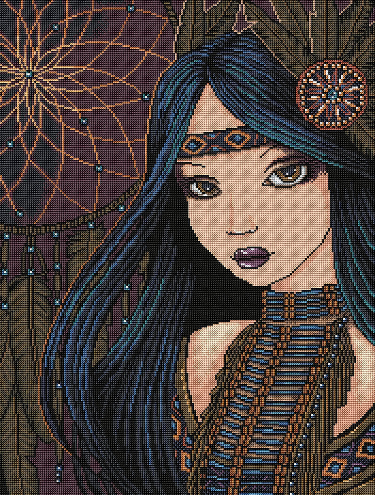 Diamond Painting Dreamcatcher 22" x 29″ (56cm x 74cm) / Round with 30 Colors including 1 AB / 52,337