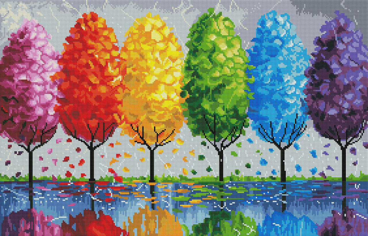 Diamond Painting Each Tree Has A Soul 18" x 28″ (46cm x 71cm) / Square with 47 Colors including 3 ABs / 51,043