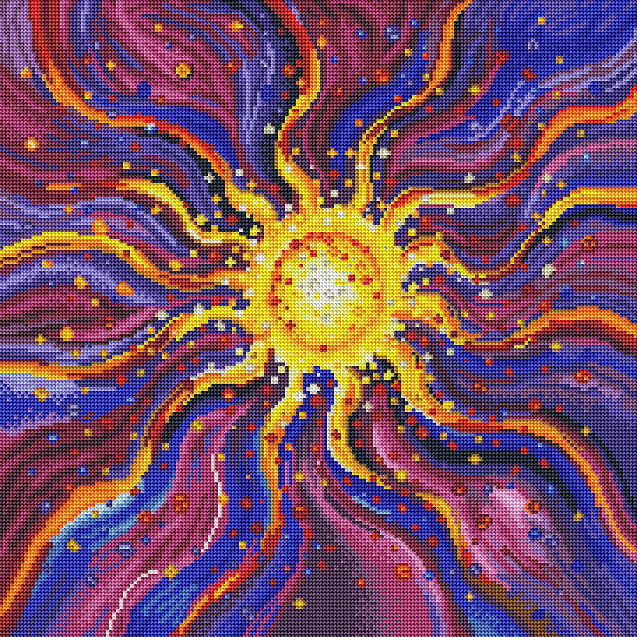 Diamond Painting El Sol 20" x 20" (50.7cm x 50.7cm) / Round with 35 Colors including 5 ABs / 32,761