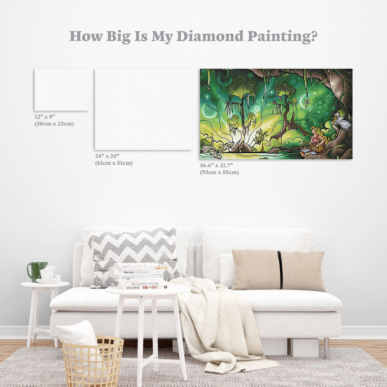 Diamond Painting Enchanted 21.7″ x 36.6″ (55cm x 93cm) / Round With 45 Colors Including 1 AB / 64,155