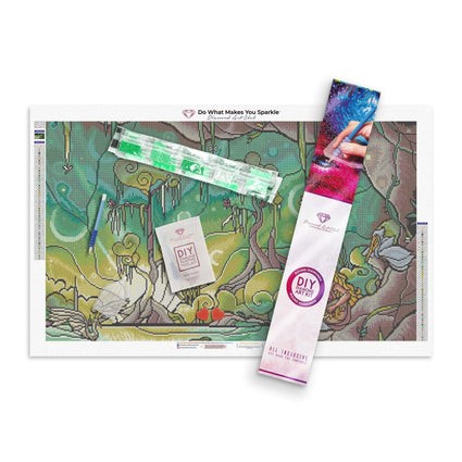 Diamond Painting Enchanted 21.7″ x 36.6″ (55cm x 93cm) / Round With 45 Colors Including 1 AB / 64,155